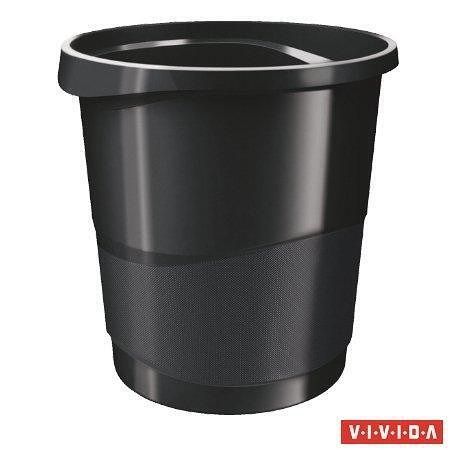 Odpadkový koš "Europost", Vivida černá, 14 l, ESSELTE