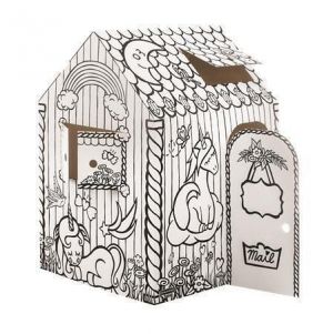 Kartonový domeček "BANKERS BOX® Playhouse", vybarvitelný, jednorožec, různé vzory, FELLOW