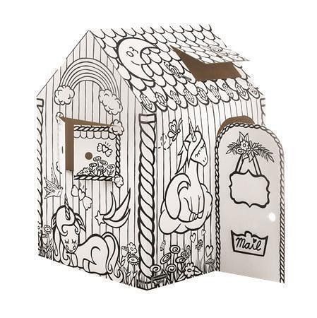 Kartonový domeček "BANKERS BOX® Playhouse", vybarvitelný, jednorožec, různé vzory, FELLOW