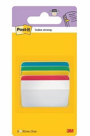 Záložky, mix barev, extra silné, 50,8x38,1 mm, 4x6 listů, 3M POSTIT