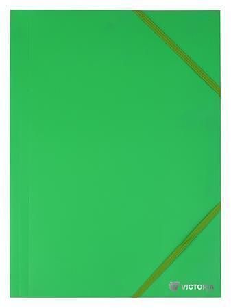 Desky s gumičkou, zelené, PP, 15 mm, A4, VICTORIA