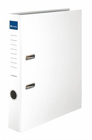 Pákový pořadač "Basic", bílý, 50 mm, A4, s ochranným spodním kováním, PP/karton, VICTORIA