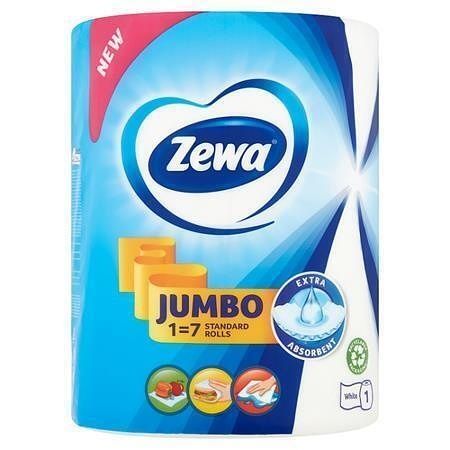 Papírové utěrky "Jumbo White", role, 325 útržků, ZEWA