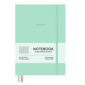 Zápisník "Genius", Soft Tyrkys, A5, čtverečkovaný, 96 listů, tvrdé desky, SHKOLYARYK A5-71