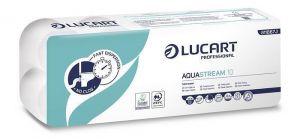 Toaletní papír "Aquastream 10", bílá, 2-vrstvý, 22 m, LUCART, 10 ks