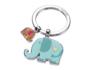 Klíčenka "Elephants", barevná, se 2 přívěsky, TROIKA