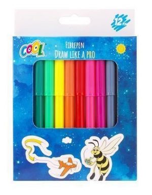 Fixy, sada, 12 různých barev, 2 mm, COOL BY VICTORIA