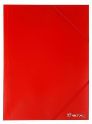 Desky s gumičkou, červené, PP, 15 mm, A4, VICTORIA