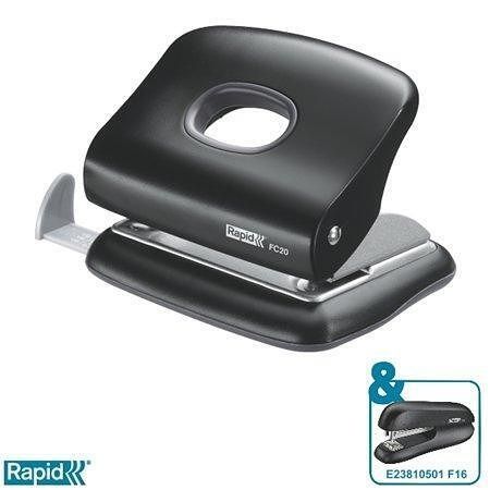 Děrovačka "FC20", černá, malá, 20 listů, RAPID