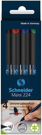 Permanentní popisovač "Maxx 224 M", mix barev, 4ks, 1mm, OHP, SCHNEIDER