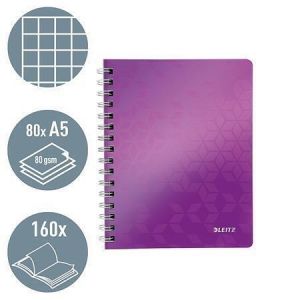 Blok na psaní "Wow", fialová, A5, čtverečkovaný, LEITZ