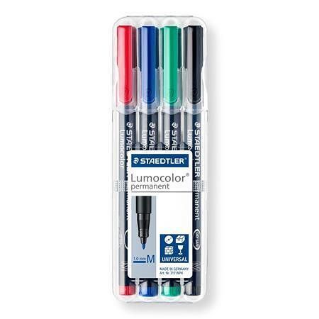 Permanentní popisovač "Lumocolor 317 M", 4 barvy, 1mm, OHP, STAEDTLER