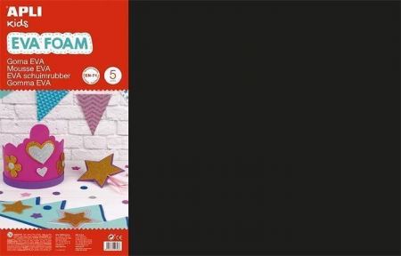 Pěnová guma "Eva sheets", černá, 400x600 mm, APLI