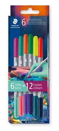 Fixy "3280", 12 různých barev, sada Multivesmír 1, 1-3 mm, oboustranné, vypratelné, STAEDT