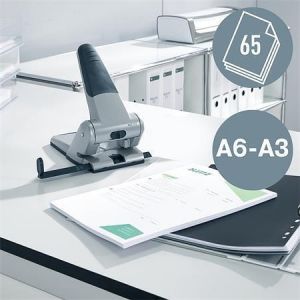 Děrovačka "5180", stříbrná, velkokapacitní, 65 listů, LEITZ