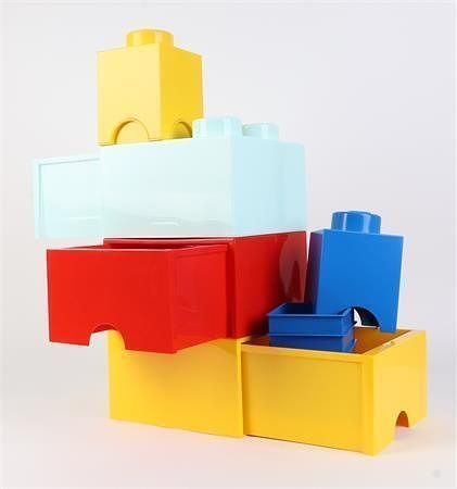 Úložný box ve tvaru kostky, žlutá, LEGO 40011732