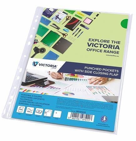 Obal na katalog s chlopní, transparentní, A4, 150 micron, VICTORIA