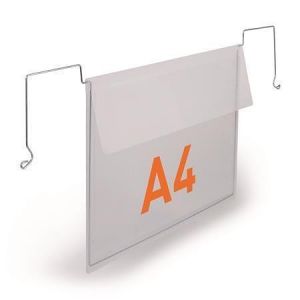 Logistická kapsa, transparentní, A4, horizontální, s drátem a klopou, 50 ks / balení, DURA