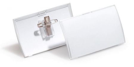 Jmenovka s klipem a zavíracím špendlíkem "Click Fold", 54 x 90 mm - 25 kusů DURABLE 821419
