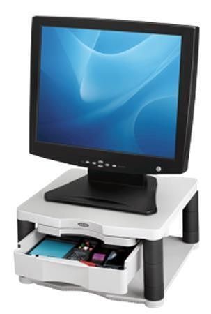 Podstavec pod monitor, se zásuvkou, FELLOWES "Premium Plus", platinový