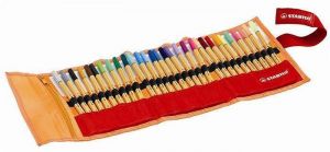 Liner "Point 88", 30 barev, 0,4 mm, základní a neonové barvy, rolovací pouzdro, STABILO