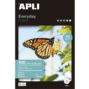 Fotografický papír "Everyday", do inkoustové tiskárny, lesklý, 10x15 cm, 180g, APLI