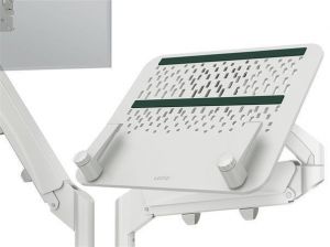 Držák na monitor a notebook "Ergo Dual", světle šedá, 2 ramena, LEITZ 65380085