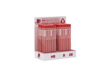 Grafitová tužka "Süni", HB, B, 2B, trojhranná, displej, ICO 9130047000