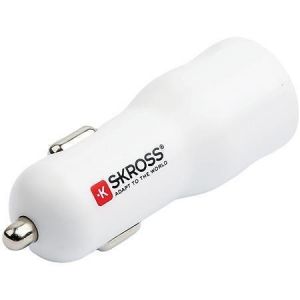 Adaptér do auta, bílá, 1x USB-A / 1x USB-C PD, 20W, SKROSS SKCHCA0120WPDCN