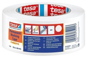Značkovací páska na podlahy "Professional Premium 4169", bílá, 50 mm x 33 m, TESA 04169-00