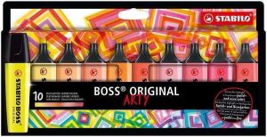 Zvýrazňovače "BOSS original Arty", 10 ks, teplé odstíny, 2-5 mm, STABILO 70/10-1-20