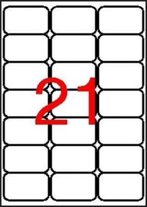 Etiketa, ILC, 63,5x38,1 mm, zaoblené rohy, 2100ks/bal., APLI