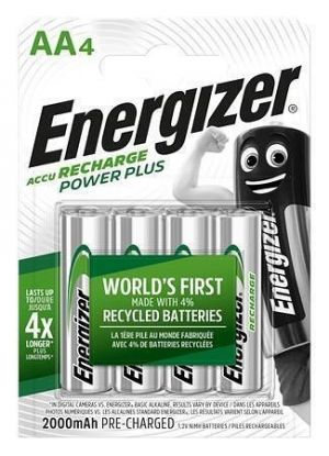 Nabíjecí baterie, AA, 4x2000 mAh, ENERGIZER "Power Plus" 