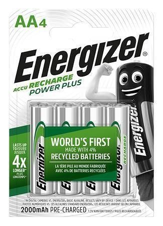 Nabíjecí baterie, AA, 4x2000 mAh, ENERGIZER "Power Plus" 