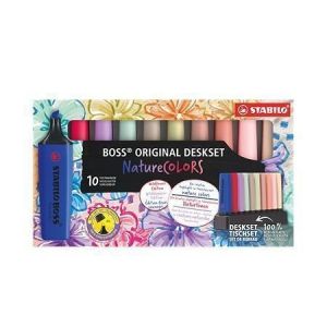 Zvýrazňovač "BOSS original NatureCOLORS Wildflowers", 10 barev, 2-5 mm, sada, STABILO 7010