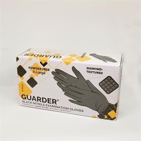 Ochranné rukavice, černá, jednorázové, nitrilové, 8,4 g, vel. XL, 90 ks, nepudrované, 1019