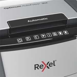 Skartovací stroj "Optimum AutoFeed+ 90 Pro P4", křížový řez, 90 listů, REXEL