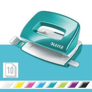 Děrovačka "NeXXt Wow 5060", ledově modrá, 10 listů, kov, mini, LEITZ 