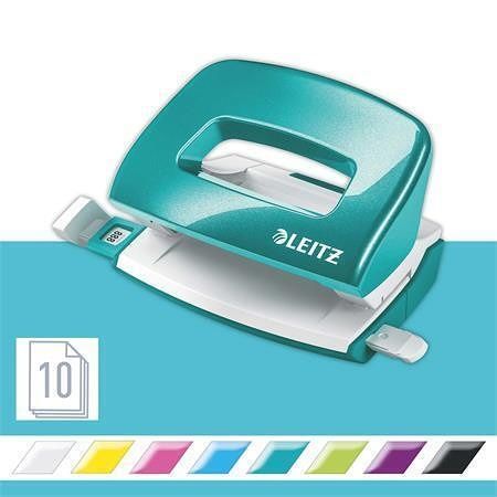 Děrovačka "NeXXt Wow 5060", ledově modrá, 10 listů, kov, mini, LEITZ 