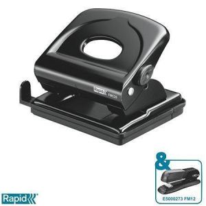 Děrovačka "FMC25", metalická černá, celokovová, 25 listů, RAPID