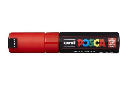 Dekorační popisovač "Posca", červená, 8 mm, UNI