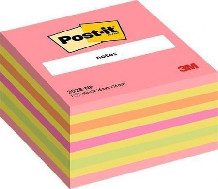 Samolepicí bloček, lollipop pink, 76x76 mm, 450 listů, 3M POSTIT