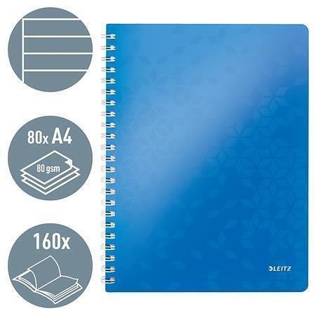 Blok na psaní "Wow", metalická modrá, A4, linkovaný, LEITZ