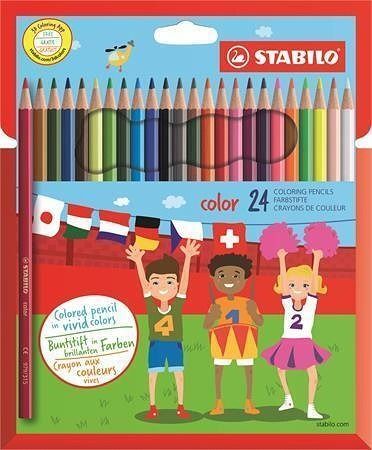 Barevné pastelky "Color", šestihranné, 24 různých barev, STABILO