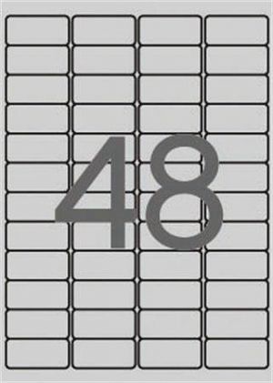 Etiketa, stříbrná, 45,7 x 21,2mm, zaoblené rohy, voděodolná, polyester, 4800ks/bal., APLI