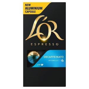Kávové kapsle "L`OR Decaffeinato", 10 ks, JACOBS DOUWE EGBERTS