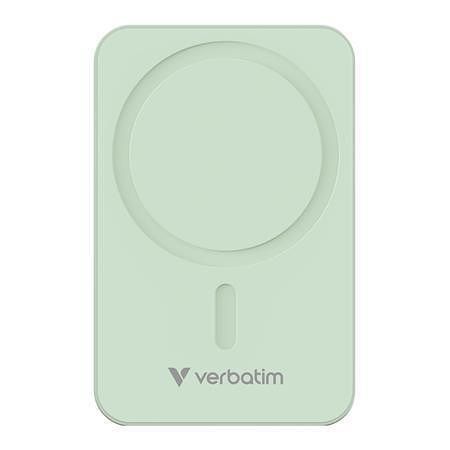 Magnetická powerbanka "Charge n Go Essentials", zelená, bezdrátová, 20 000 mAh, VERBATIM 3