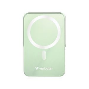 Magnetická powerbanka "Charge n Go", zelená, bezdrátová, 10 000 mAh, VERBATIM 32259
