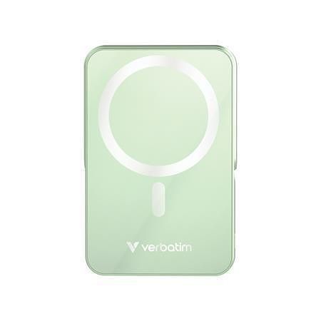 Magnetická powerbanka "Charge n Go", zelená, bezdrátová, 10 000 mAh, VERBATIM 32259