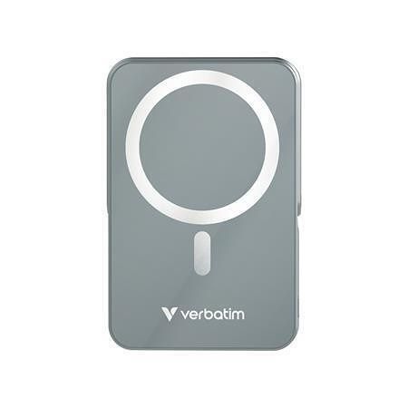 Magnetická powerbanka "Charge n Go", šedá, bezdrátová, 10 000 mAh, VERBATIM 32268